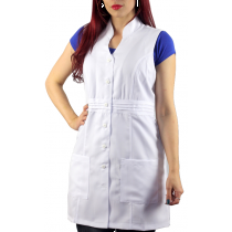 Jaleco Cavado Feminino Cintura Marcada com Nervuras - Branco Jaleco Cavado Feminino Cintura Marcada com Nervuras - Branco