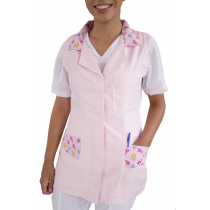 Jaleco Feminino Cavado - Rosa - Estampa Letras Jaleco Feminino Cavado - Rosa - Estampa Letras