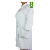 Jaleco Feminino Gabardine Gola Padre *PLUS SIZE* - Branco Jaleco Feminino Gabardine Gola Padre *PLUS SIZE* - Branco