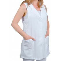 Jaleco Unicolors Feminino Cavado com detalhes em Trança - Branco Jaleco Unicolors Feminino Cavado com detalhes em Trança - Branco
