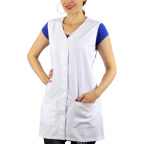 Jaleco Avental Cavado Gola V - Branco Jaleco Avental Cavado Gola V - Branco
