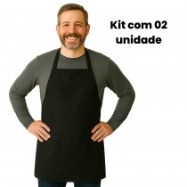 Kit 02 Aventais Profissional Oxford - Preto