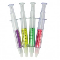 Kit 4 Canetas com Marca Texto Colorido Estilo Seringa - 4 cores Kit 4 Canetas com Marca Texto Colorido Estilo Seringa - 4 cores