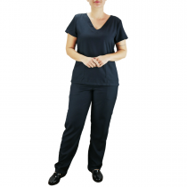 Conjunto Scrubs Feminino Pijama Cirúrgico Blusa e Calça - Preto