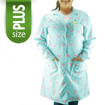 Jaleco Feminino Estampado Gola Esporte Estampado Flamingos PLUS SIZE - Verde Tiffany Jaleco Feminino Estampado Gola Esporte Estampado Flamingos PLUS SIZE - Verde Tiffany