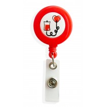 Porta Crachá Retrátil Doação de Sangue - Vermelho Porta Crachá Retrátil Doação de Sangue - Vermelho