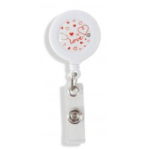Porta Crachá Retrátil Esteto Love - Branco Porta Crachá Retrátil Esteto Love - Branco
