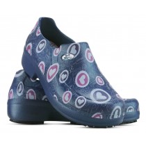 Sapato Profissional Soft Works II Estampado Azul Marinho - Corações Rosas Mameluko