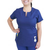 Scrubs Blusa Funcional Manga Curta - Azul Marinho Scrubs Blusa Funcional Manga Curta - Azul Marinho