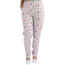 Scrubs Calça Feminina Estampada - Azul Scrubs Calça Feminina Estampada - Azul