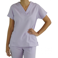 Scrubs Blusa Decote V Manga Curta - Lilás Jujuba - Do número 40 ao 50