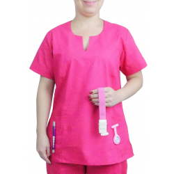 Scrubs Blusa Privativa Funcional Manga Curta - Rosa