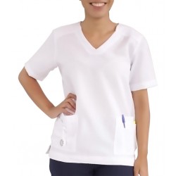 Scrubs Blusa Unissex Manga Curta - Branco - Do número 40 ao 54