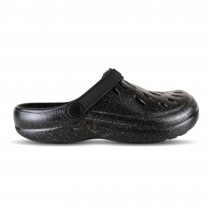Babuche Boa Onda Aberta Easy - Preto com Glitter