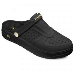 Babuche Boa Onda Urban Feminino - Preto com Dourado