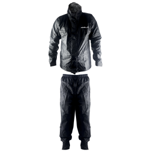 Conjunto Calça e Jaqueta Impermeável Nylon com Gola Pantaneiro - Preto