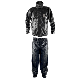 Conjunto TORNADO Calça e Jaqueta Impermeável PVC com Gola Pantaneiro - Preto