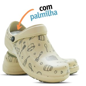 Babuche Profissional Soft Works Estampado Com Palmilha - Cozinha - Bege