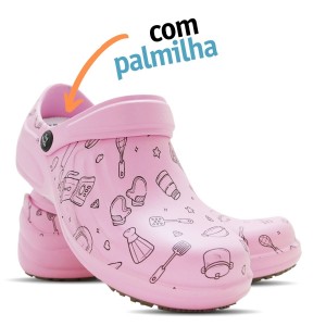 Babuche Profissional Soft Works Estampado Com Palmilha - Cozinha - Rosa