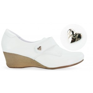 Sapato top anabela branco