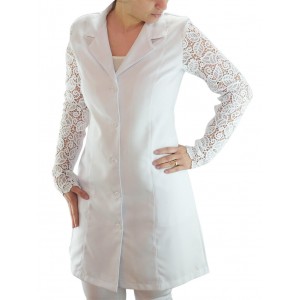 Jaleco Branco Diferente Em Gabardi Branco Na Mameluko