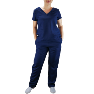 Conjunto Scrubs Pijama Cirurgico Azul na Mameluko