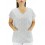 Blusa Scrubs Hospitalar Estampa Folhas (Modelo Bata) - Branca 