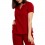 Scrubs Blusa Decote V Manga Curta em Gabardine - Vermelha