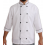 Dólmã Jaleco Chef de Cozinha em OXFORD Unissex Manga 3/4 - Branco com Botão Preto