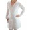 Jaleco em Gabardine Manga toda em Renda sem Punho - Branco