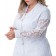 Jaleco Feminino Namastê Gabardine e Manga em Renda Importada - Branco - Até o n.50 