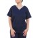 Blusa Profissional Brim Com 2 Bolsos Estilo Scrubs - Azul Marinho