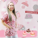 Blusa Bata Longa Mameluko para Cozinha Brigadeiros e Cupcakes - Rosa Claro + Faixa de cabelo
