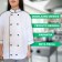 Dólmã Jaleco Chef de Cozinha em OXFORD Unissex Manga 3/4 - Branco com Botão Preto