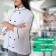 Dólmã Jaleco Chef de Cozinha em OXFORD Unissex Manga 3/4 - Branco com Botão Preto