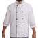 Dólmã Profissional Jaleco Chef de Cozinha em OXFORD Unissex Manga 3/4 - Branco com botão preto 3