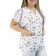 Scrubs Camiseta Mameluko Bata Hospitalar Estampa Clinica Amor pela Seringa - Branca