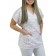 Scrubs Blusa Camiseta Mameluko Bata Hospitalar Estampa Clinica Amor pelo Estetoscópio - Branco