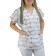 Scrubs Camiseta Mameluko Bata Hospitalar Estampa Clinica Ritmo Cardíaco - Branco