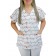 Scrubs Camiseta Mameluko Bata Hospitalar Estampa Clinica Ritmo Cardíaco - Branco